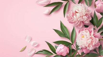 sale banner with peony flower