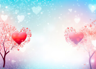 Trees Adorned With Heart Decorations