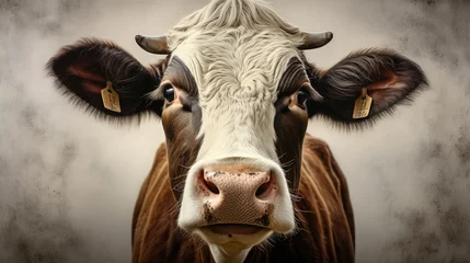 Fotobehang contemporary cow artwork © PikePicture