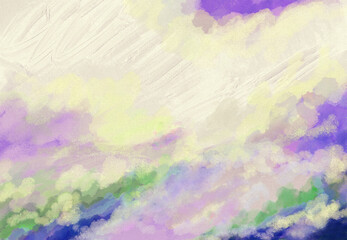 Fototapeta na wymiar Peaceful Pastel Colored Cloudscape or Landscape 