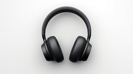 Fototapeta na wymiar Headphones in black color, isolated