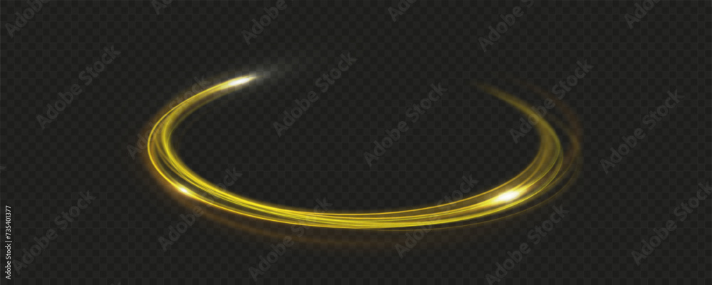 Poster neon light circle of speed in the form of a round whirlpool. curve blue line light effect. luminous 