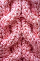 a close up of a pile of pink yarn