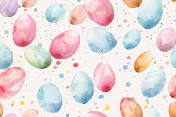 Watercolor Easter Eggs on a White Background
