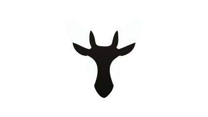 deer antlers shape, black and white vector