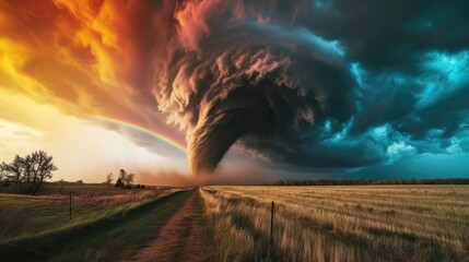 rainbow colored tornado