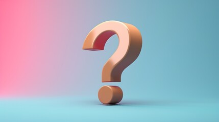 Question mark 3d icon isolated on a clear background