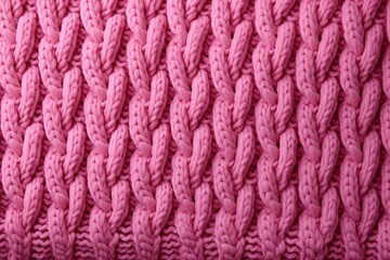 Close up of a magenta woolen fabric with a pink pattern