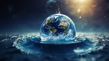 World Water Day Ai generated background - obrazy, fototapety, plakaty