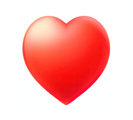 Red Heart on White Background