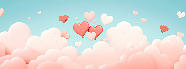 Two Hearts Floating in the Sky