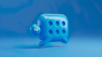 3d blue icon speech background