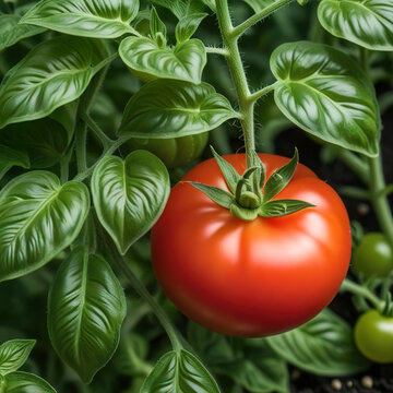 Tomate en una planta tomatera 