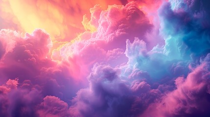 3d render Colorful blue and pink smoke clouds in muted tones flowing in water on grey background - Powered by Adobe