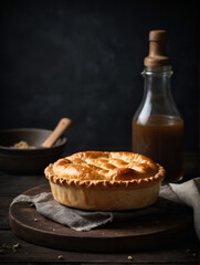 closed meat yeast pie.