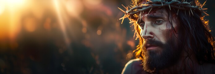 Jesus Christ, Savior of mankind. Banner.