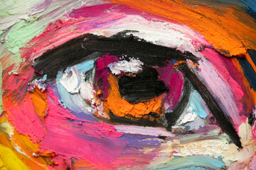 Conceptual abstract picture of the eye. Conceptual abstract closeup of an oil pastels.
