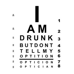Funny drunk eye chart
