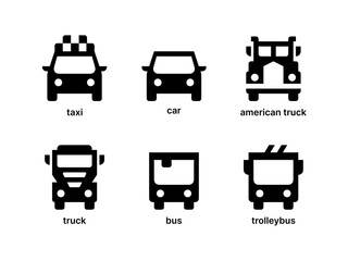 Public and Delivery Transport Front View icon pack