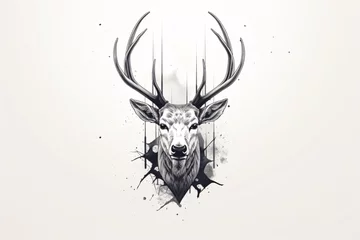 Fototapete a drawing of a deer head © Ana