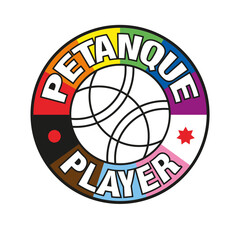 Petanque and boule logo icon pictogram with a boule ball for the lbtgq+ community 