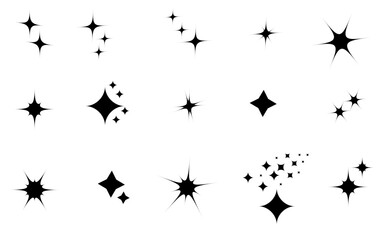 Starburst black star  isolated