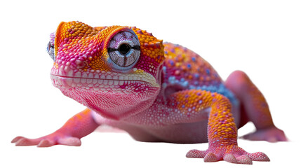 Vibrant scales shine against a dark canvas, as a gecko represents the diversity and beauty of the animal kingdom - obrazy, fototapety, plakaty
