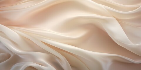 Obraz premium Light beige color silk satin texture surface decorative background. Romantic soft fashion template scene