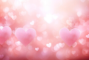 Floating Pink Hearts in the Air