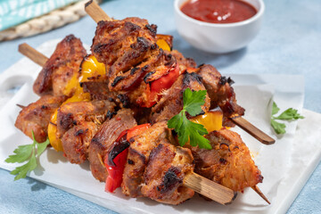 Green salad with grilled chicken breast