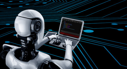 Software development programming on computer screen for modish application and program coding