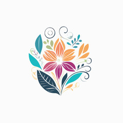 Fototapeta na wymiar Floral logo on a white background 