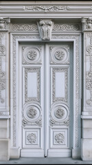 Obraz premium Provence Elegance: Aesthetic White Door in Asymmetrical Harmony