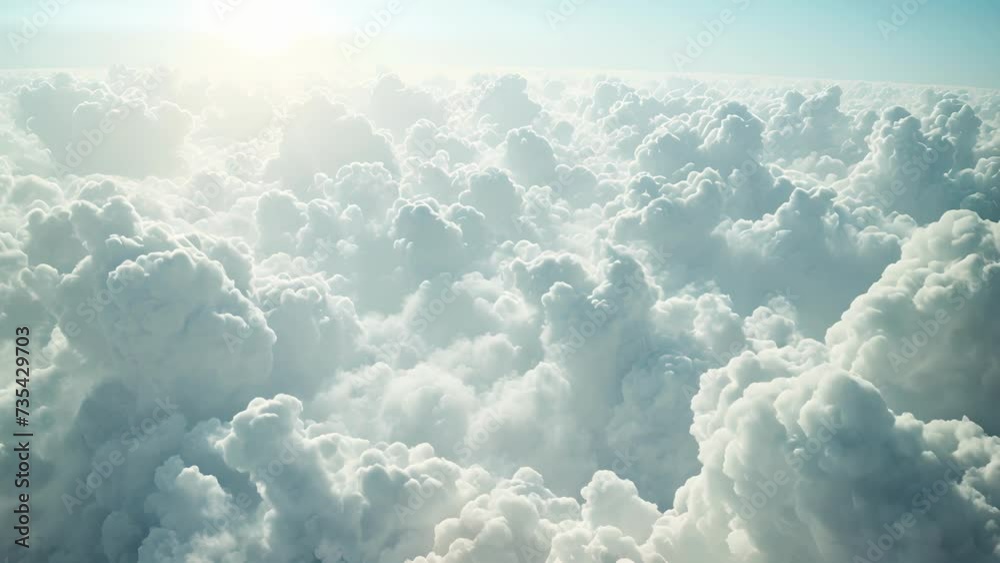 Wall mural a mesmerizing sight of equalizershaped clouds gently drifting across the sky creating a serene and d