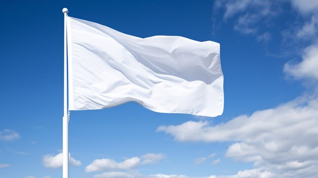 a white flag flying in the air