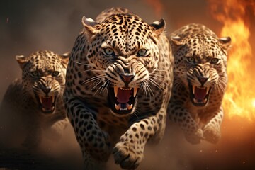 a group of cheetahs running