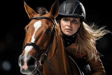 Fototapeta premium Equestrian splendor. capturing beauty and elegance in the art of horseback riding