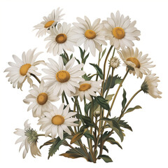 Fototapeta premium daisies illustrations in an old botany book