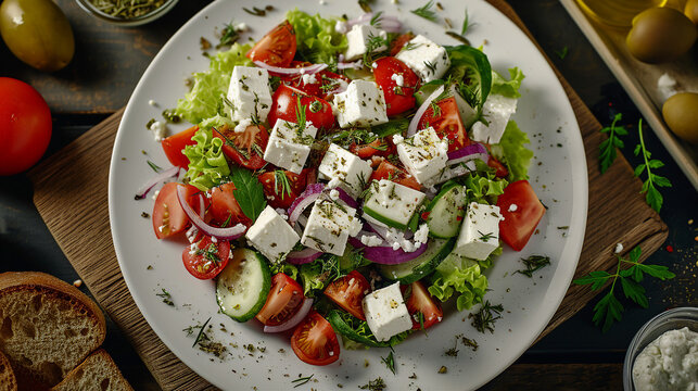 Greek Cretan Dakos Salad Delight Photo