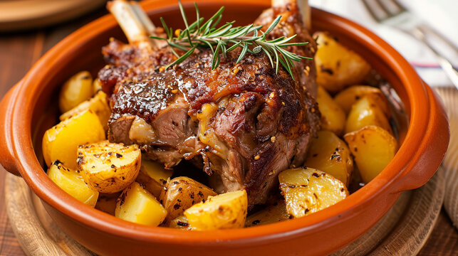 Greek Lamb Kleftiko with Potatoes Delight Photo