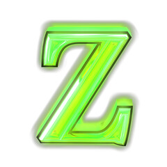 Glowing green symbol. letter z