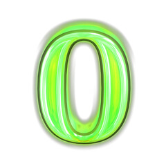 Glowing green symbol. number 0
