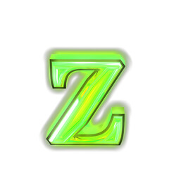 Glowing green symbol. letter z