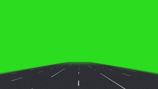 Animated road green screen 4k (street)