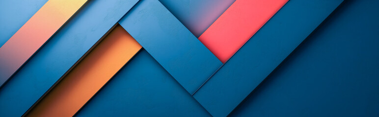 Minimalist Geometric Tiles Design in Blue and Red Hues