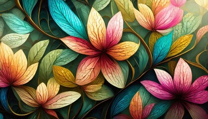 abstract colorful floral pattern background