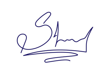 Vector hand drawn Fake autograph sample. Editable stroke Signature - obrazy, fototapety, plakaty