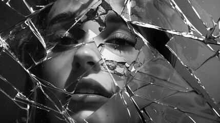 A shattered reflection of the human experience captured in haunting monochrome photography