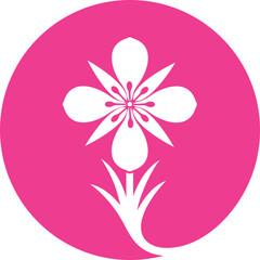 Flowers of fireweed. Rosebay willowherb. Chamaenerion angustifolium logo. Isolated fireweed on white background