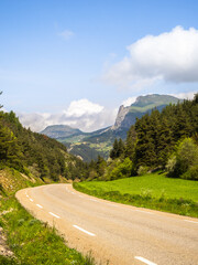 Moutain road in the Southern Alps